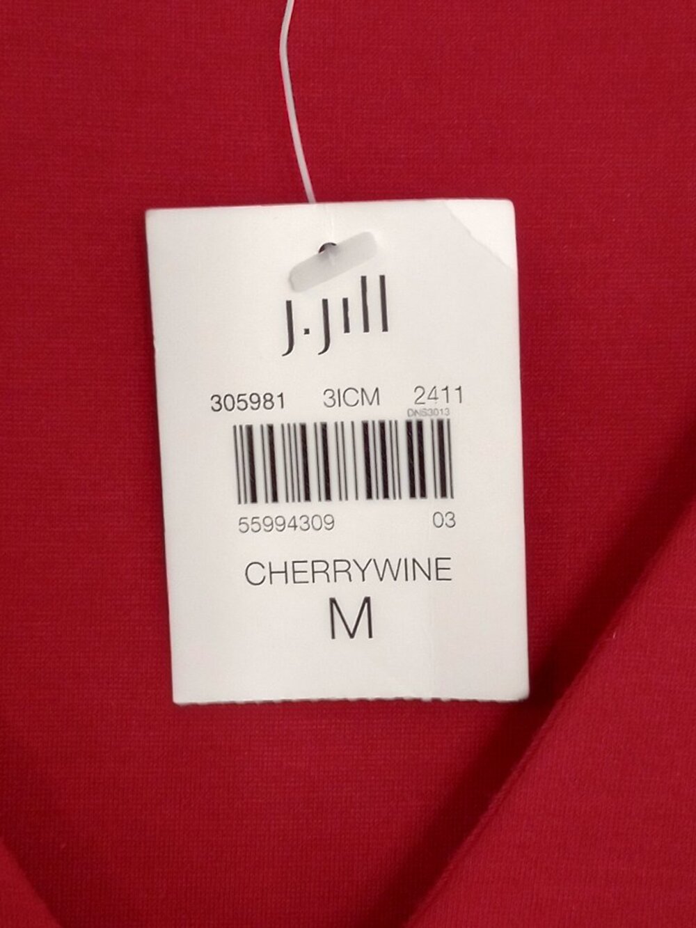 J. Jill Wearever Cherrywine V-neck Long Sleeve Fit-and-Flare Midi Dress - Picture 6 of 12